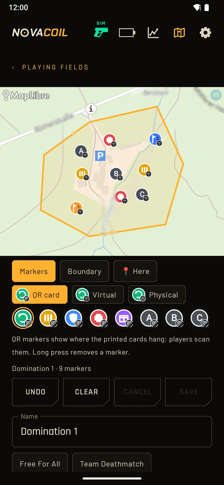Team bases and loot placed on the map